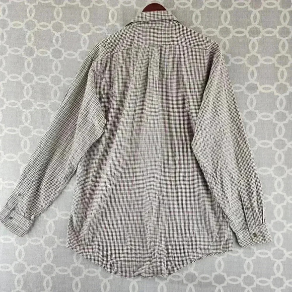 Lands' End Button Down Plaid Men's Dress Shirt 16.5 -36 Tall - Picture 3 of 7
